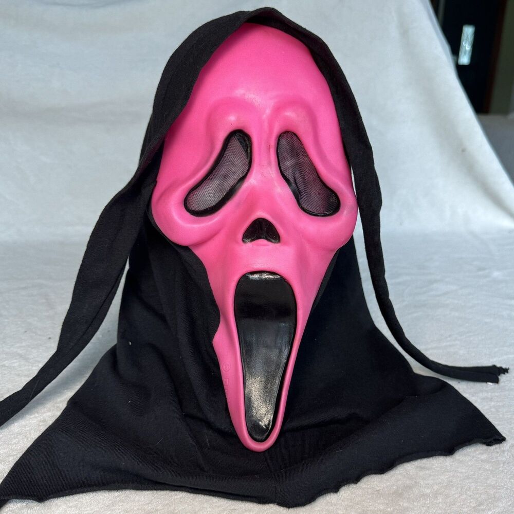 Vintage Gen 2 Scream Pink Ghostface Fun World Mask Multi dot